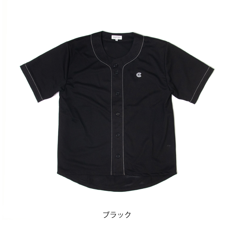 90's 希少品✨リーボック　ベースボールシャツ　Lサイズ　黒　ブラック